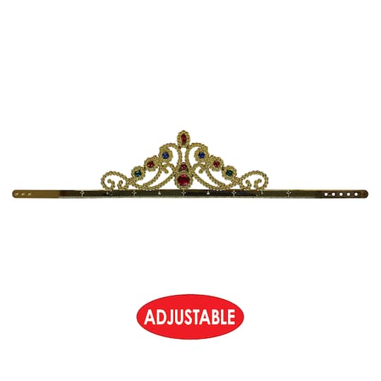 Beistle Gold Plastic Jeweled Queen's Tiaras, 2ct.